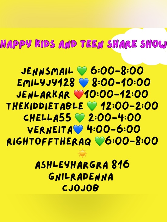 Other - Kids and teen first share show every Thursday!
Let’s get you what you need!